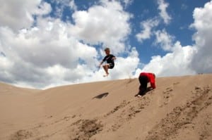 Kids on the Dunes at Sand Dunes national Park