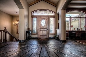 Custom ranch style home entry