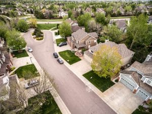 Aerial view of the Stonegate Neighborhood in Parker, Colorado