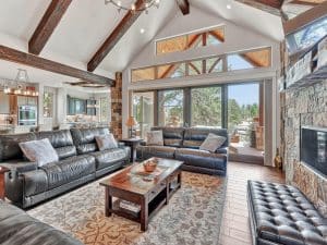 Family room custom home in The Timbers