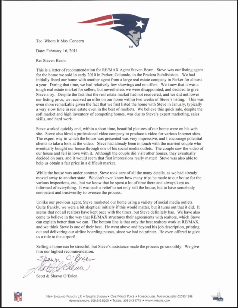 How an NFL Coach’s Testimonial Became One of Steven Beam’s Most Iconic Real Estate Success Stories