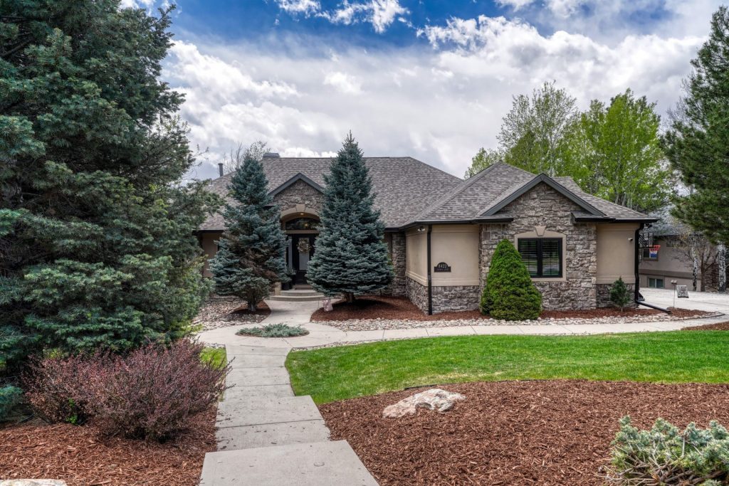 Front exterior of 8422 Gopher Court Parker CO in The Timbers neighborhood