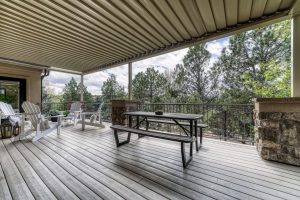 Covered back deck and outdoor living space at 8422 Gopher Court Parker CO