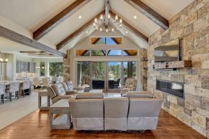 Parker CO luxury home sliding doors covered deck indoor outdoor living The Timbers
