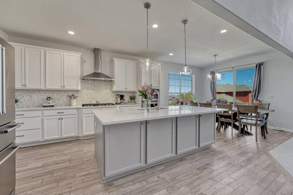 Contemporary two-story home at 11958 S Wanderlust Way in Idyllwilde, Parker Colorado, with mountain views.